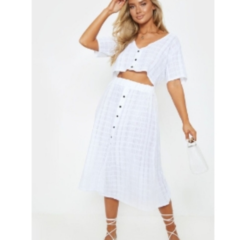 White button up beach skirt size 4